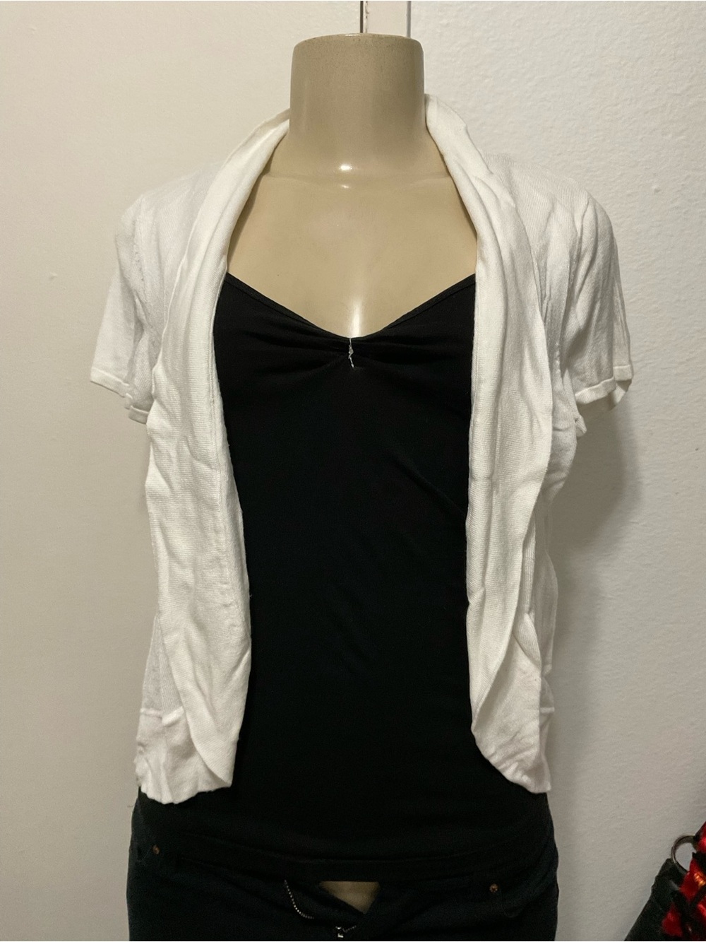 212 Collection women’s 2000s White Short-Sleeve Open Cardigan size XL
